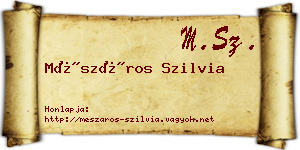 Mészáros Szilvia névjegykártya