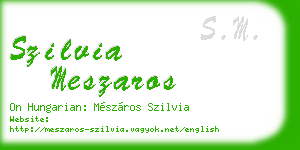 szilvia meszaros business card